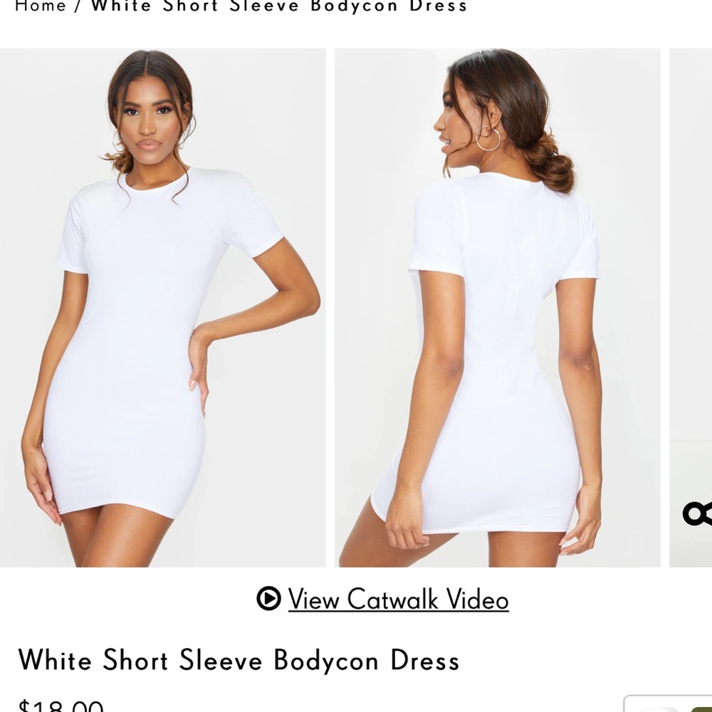 White short sleeve bodycon dress